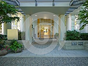 Front porch and main entrance of residential building photo