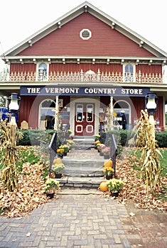 Front porch of Vermont Country Store in Rockingham, VT