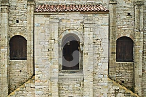 Front of a preRomanesque church photo