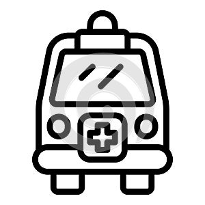 Front rescue car icon outline vector. Patient service