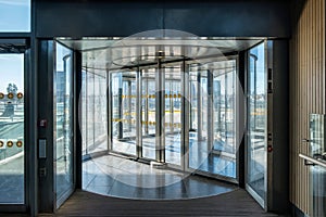 Front revolving transparent automatic rotate door