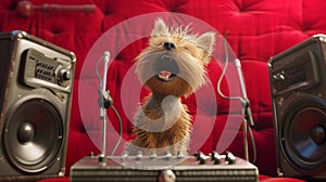 In the front row a tiny terrier struggles to reach the high notes resulting in a hilariously squeaky solo photo