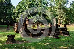 Front of Ruin temple of Wat Pa Mud Nai in Kamphaeng Phet Histo