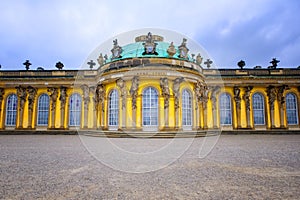 Front of Sans Souci palace in Potsdam, Berlin, Germany, Europe