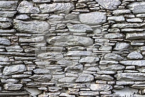 Front shoot of old white masonry stone wall texture.