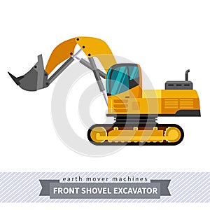 Front shovel excavator for earthwork operations