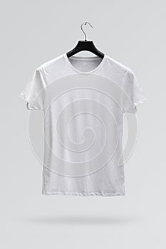 Front side of male white cotton t-shirt