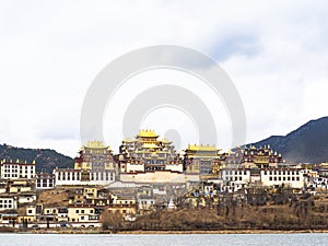 Front of Song Zan Lin as the Ganden Sumtseling Monastery, Shangri-La, Yunnan China