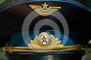 The front of a Soviet era military cap
