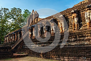 Front Stairway of Ruin temple of Wat Chang Rop, in Kamphaeng P