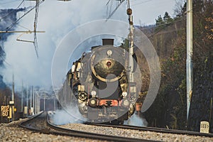 Front of a steam train