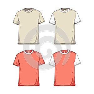 Front T-shirt vector Template Rounded neck