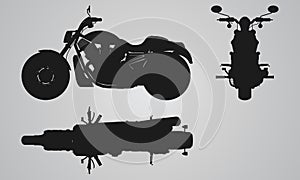 Front, top and side chopper projection.