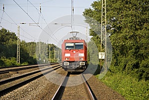 In front of the train