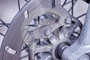 Front ventilated brake disc of a motorcycle