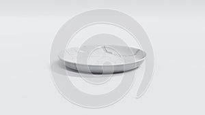 Front View 3D Illustration White Marble Plate 30cm on a White Background