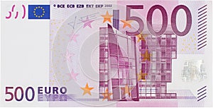 Front View Of A 500 Euros Bill