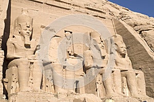 Front view of Abu Simbel temple of Ramesses II, Egypt