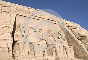 Front view of Abu Simbel temple of Ramesses II, Egypt