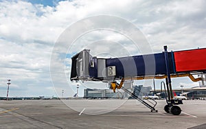 Front view of airplane gate