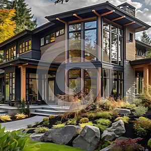 front view of amazing washington home with many windows