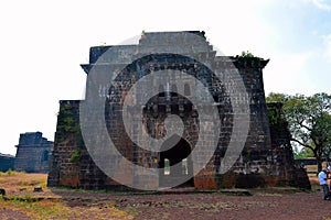 Front view of Ambarkhana, Ganga Kothi, Panhala Fort, Kolhapur, Maharashtra, India