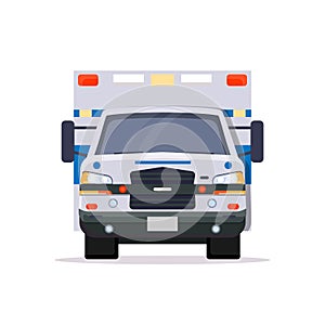 Front view of ambulance car