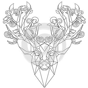 Front view of animal head triangular icon deer