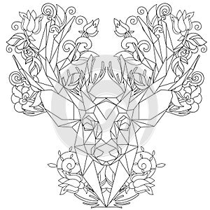 Front view of animal head triangular icon deer