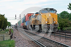 Approaching freight train