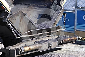 Front view of asphalt finisher