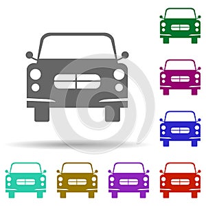 Front view automobile, car in multi color style icon. Simple glyph, flat vector of transport icons for ui and ux, website or