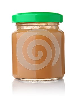 Front view of baby fruit puree jar