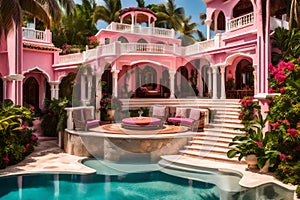 Front view of barbie villa - AI Generated