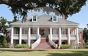 Front View of Beautiful Brick Ocean Front Home directly across from the Gulf of Mexico