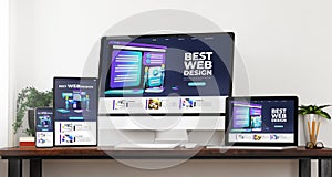 front view best web design devices mockup