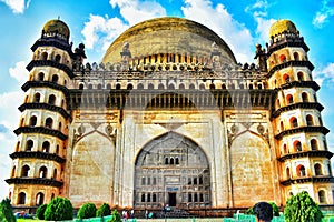 The front view of bijapur world famous Gol gumbaz. The colorful image of the monument . It has huge history