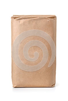 Front view of blank brown paper bag