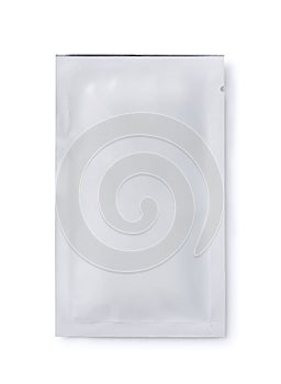 Front view of blank packaging sachet
