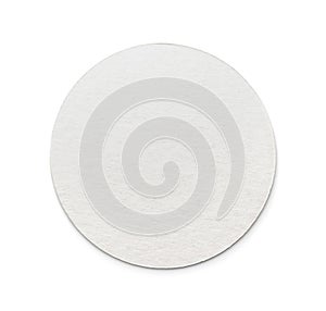 Front view of blank round cardboard beer coaster photo