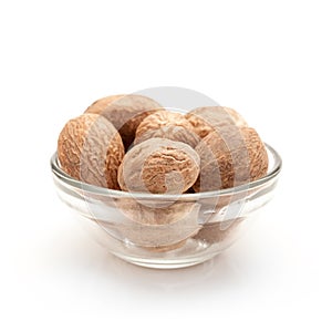 Front view of Bowl of Organic Nutmeg.