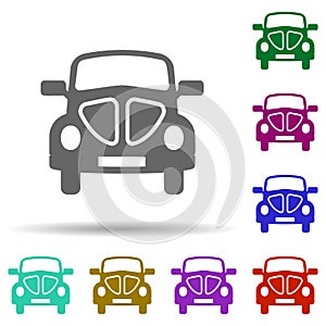 Front view car, transport in multi color style icon. Simple glyph, flat vector of transport icons for ui and ux, website or mobile