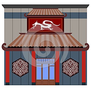 Front view of a chinese restaurant