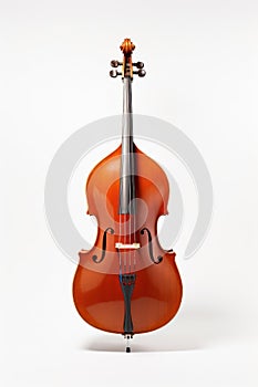 Front view of the classic double bass. Isolated on white background.