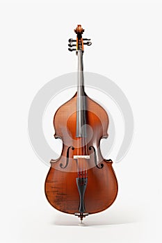 Front view of the classic double bass. Isolated on white background.