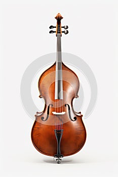 Front view of the classic double bass. Isolated on white background.