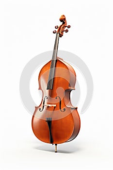 Front view of the classic double bass. Isolated on white background.