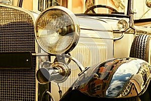 Front view of classic vintage car