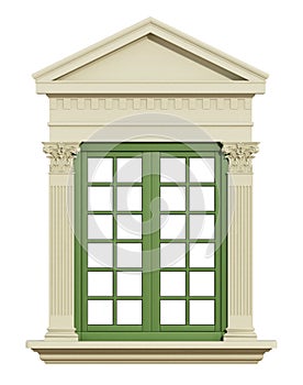 Front view of a classic window