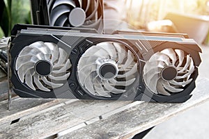 Front view of a computer graphics card